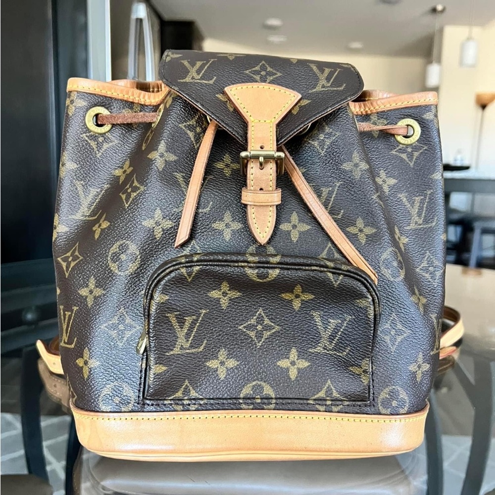 Mini Lv Backpack 100% Authentic. Leather Canvas I… - image 1